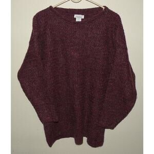 Vtg Renee Hauer Women's XL Pullover Sweater ¾ Sleeve Mohair Blend Maroon USA